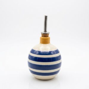 Huilier / Vinaigrier boule rayé bleu