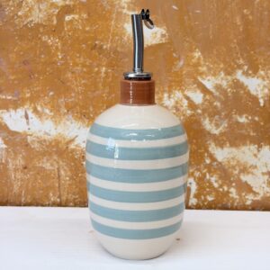 Huilier artisanal rayée Celadon et Orange