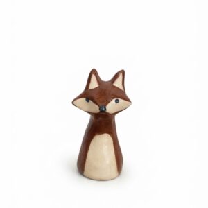 Petit renard marron – Figurine en céramique