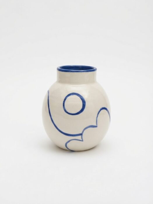 Vase motif abstrait Bleu - Col bleu