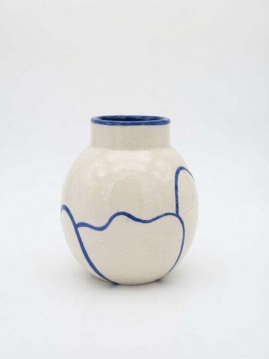 Vase motif abstrait Bleu - Col bleu