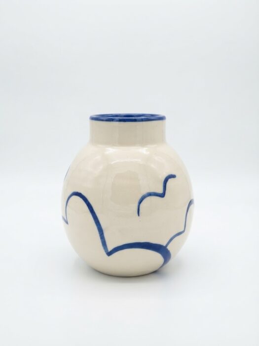 Vase motif abstrait Bleu - Col bleu