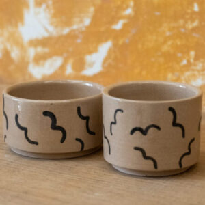 Lot de deux tasses à café allongés 