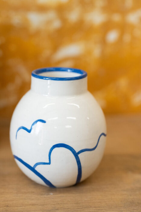 Vase motif abstrait Bleu - Col bleu