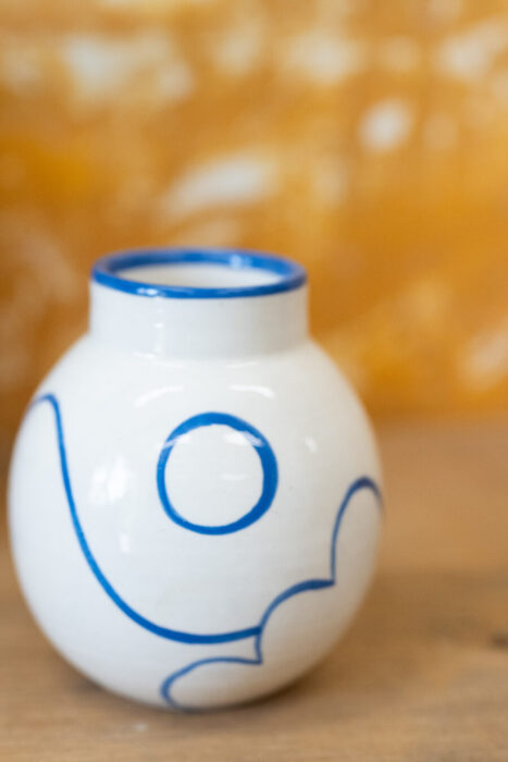 Vase motif abstrait Bleu - Col bleu