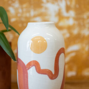 Grand vase Rose Orange et Jaune