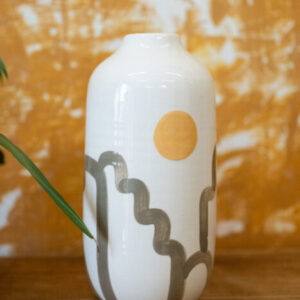 Grand vase Kaki & jaune orangé